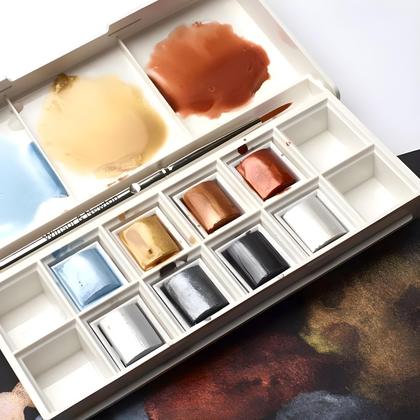 Imagem de Estojo Aquarela Metallic Pocket Set Winsor & Newton 09 Pçs