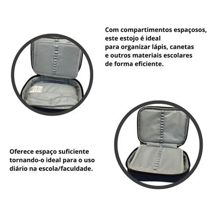 Imagem de Estojo Box Authentic Grande P/ 100 Pens Escolar C/ 36 Elásticos - Super Espaçoso E Resistente - Clio