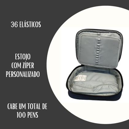 Imagem de Estojo Box Authentic Grande P/ 100 Pens Escolar C/ 36 Elásticos - Super Espaçoso E Resistente - Clio