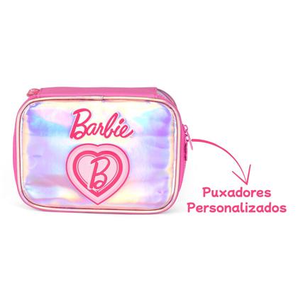 Imagem de Estojo Box Escolar Barbie Holográfico Meninas 100 Pens