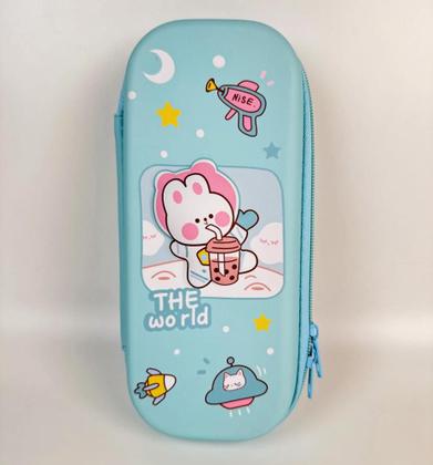 Imagem de Estojo Box Escolar Infantil 3D Feminino Com Divisória Interna