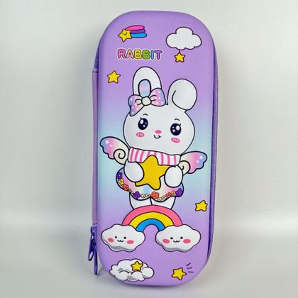 Imagem de Estojo Box Escolar Infantil 3D Feminino Com Divisória Interna