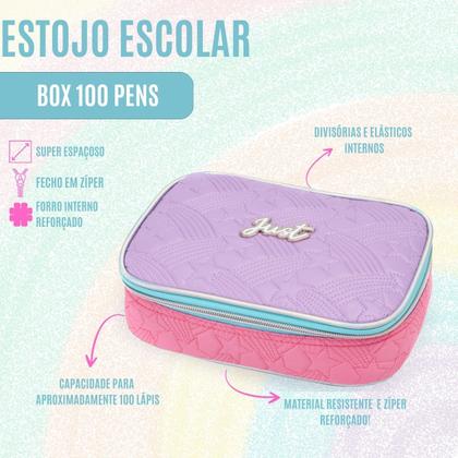 Imagem de Estojo Box Estojo Escolar Organizador C/ 2 Divisorias Meninas