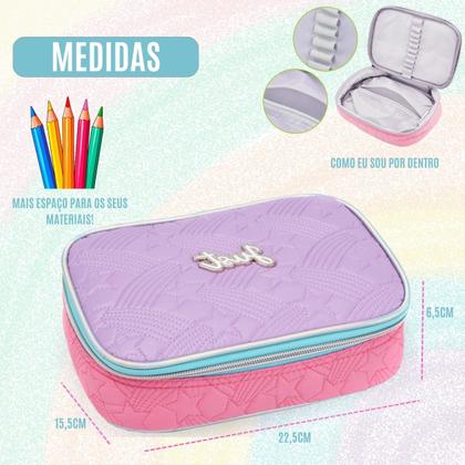 Imagem de Estojo Box Estojo Escolar Organizador C/ 2 Divisorias Meninas