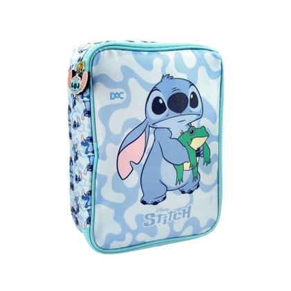 Imagem de Estojo Box Grande Escolar Stitch Disney Com Divisórias Dac