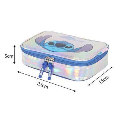 Imagem de Estojo Box Luxcel Lilo Stitch Holográfico Prata Menina