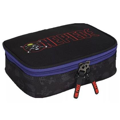 Imagem de Estojo BOX ONE Piece Bau Escolar Organizador Preto e Azul