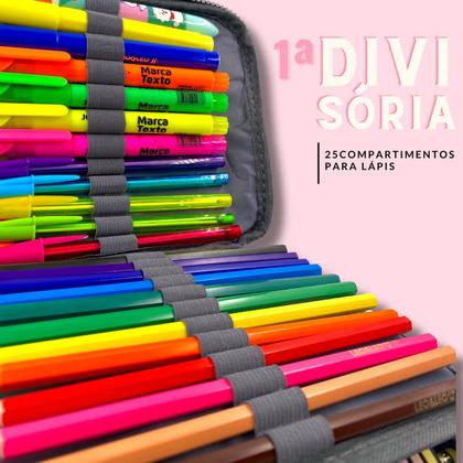 Imagem de Estojo Box Organizador Escola Grande Masculino Feminino Liso