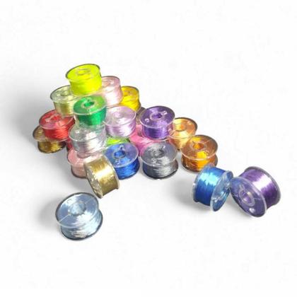 Imagem de Estojo Caixa Bobinas Altas Transparentes Cores Metalizadas