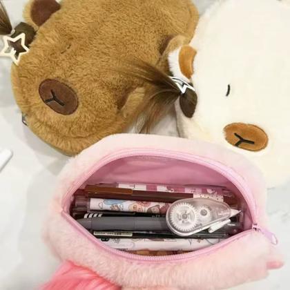 Imagem de Estojo Capivara De Pelúcia Infantil Criativo Papelaria Presente Escolar Versátil Kawaii Fofo Kids