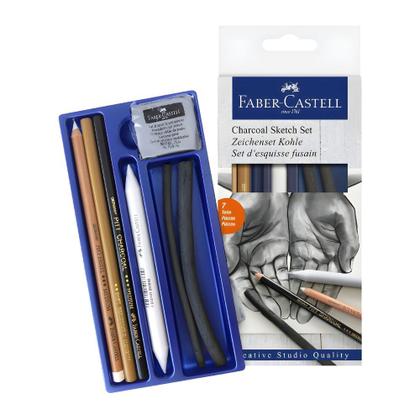 Imagem de Estojo Carvão Faber Castell Sketch Set Creative Studio 7 Pçs