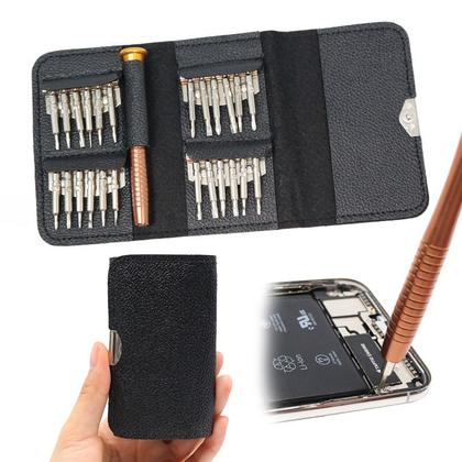 Imagem de Estojo Case com Chaves de Precisão 24 em 1 com Imã e Ferramentas Magnéticas para Reparo Manual de Eletrônicos Telefone PC e Notebook 