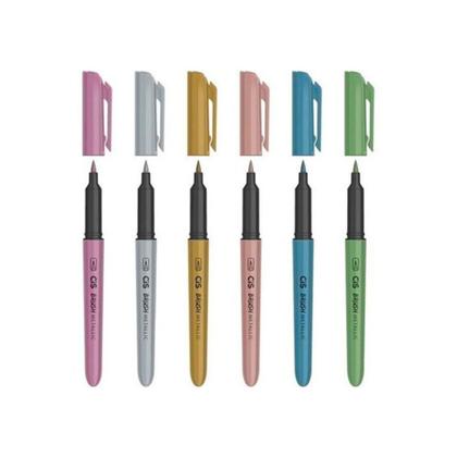 Imagem de Estojo Cis Brush Pen Metallic - Marcador Artístico 6 Cores