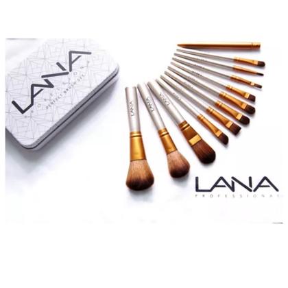 Imagem de Estojo com 12 pinceis de maquiagem lana profissional