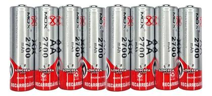 Imagem de Estojo Com 8 Pilhas Aa Recarregaveis 2700mah Pilha Mox 1.2v