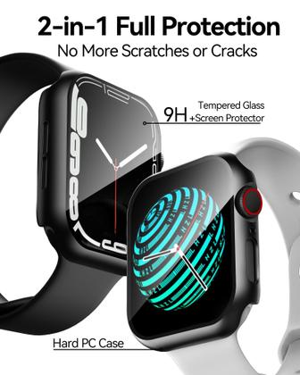 Imagem de Estojo com protetor de tela de vidro temperado para Apple Watch 40mm