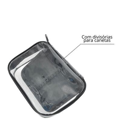 Imagem de Estojo Cristal Transparente Com Divisórias Dac