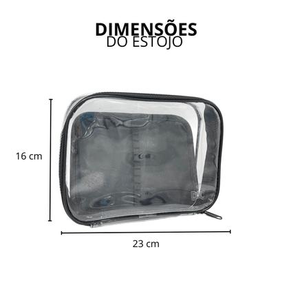 Imagem de Estojo Cristal Transparente Com Divisórias Dac