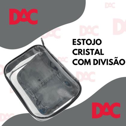 Imagem de Estojo Cristal Transparente Com Divisórias Dac