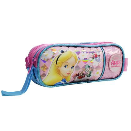 Imagem de Estojo Da Alice No País Das Maravilhas Escolar Dois Compartimentos Meninas Infantil Disney Desenho