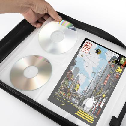 Imagem de Estojo de armazenamento de DVD/CD LIOVODE 128 DVDs 64 livretos com capacidade