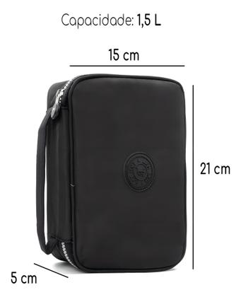 Imagem de Estojo De Lápis Escolar Juvenil Box Jumbo Nylon Táctico Grande Com Divisória