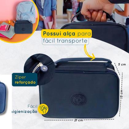 Imagem de Estojo De Lápis Escolar Juvenil Box Jumbo Nylon Táctico Grande Com Divisória