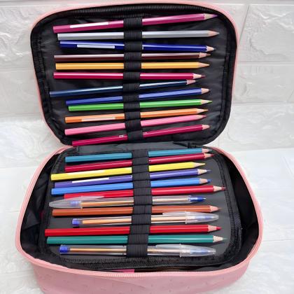 Imagem de Estojo De Lápis Escolar Juvenil Box Jumbo Nylon Táctico Grande Com Divisória