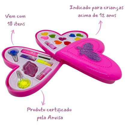 Imagem de Estojo De Maquiagem Infantil How Beautiful Lipstick 18 Peças  CKS Toys Certificado Anvisa +12 Anos