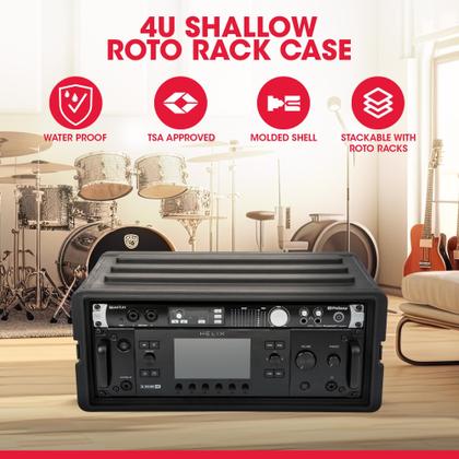 Estojo de prateleira SKB 4U Shallow Roto durável à prova d'água