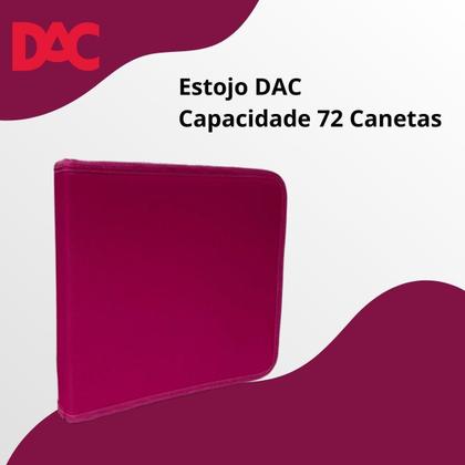 Imagem de Estojo De Tecido Dac Rosa Para 72 Canetas Escolar Com Zíper