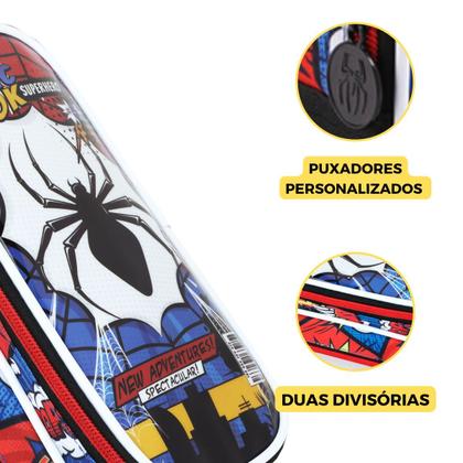 Imagem de Estojo Duplo Super Spider Organizador Aranha Escolar