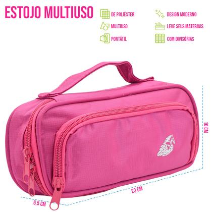 Imagem de Estojo Escolar 2 Compartimentos Pincéis Lápis Organizador