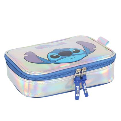 Imagem de Estojo Escolar Box Luxcel Stitch Holográfico Original Prata
