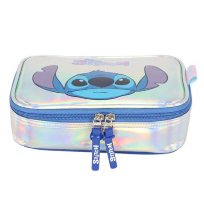 Imagem de Estojo Escolar Box Luxcel Stitch Holográfico Original Prata