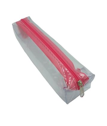 Imagem de Estojo escolar cristal transparente com zíper pink dac