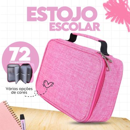 Imagem de Estojo Escolar Feminino Masculino Box  Estojo Escolar Organizador Grande Jumbo Box 4 Compartimentos