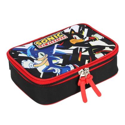 Imagem de Estojo Escolar Grande Box Menino Porta Lápis 100 Pens Sonic - Luxcel