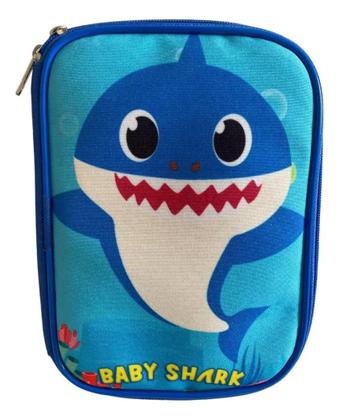 Imagem de Estojo Escolar Infantil Box Organizador Baby Shark Meninos