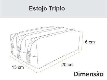 Imagem de Estojo Escolar Infantil Feminino Triplo 3 Divisórias Estampado