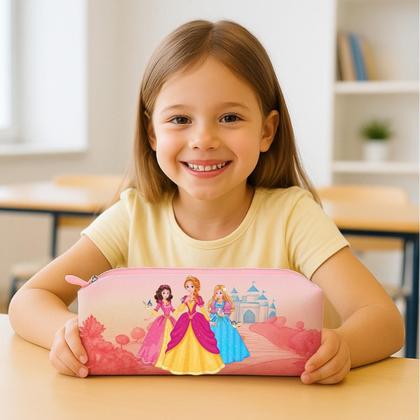 Imagem de Estojo Escolar Infantil Porta Lapis Feminino Masculino Grande Reforçado Criança
