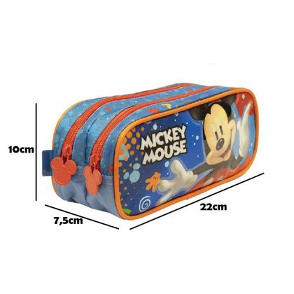 Imagem de Estojo Escolar Menino 2 Bolsos Mickey Mouse Disney 10515