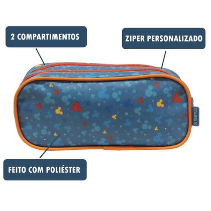 Imagem de Estojo Escolar Menino 2 Bolsos Mickey Mouse Disney 10515