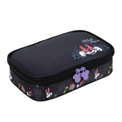 Imagem de Estojo Escolar Minnie Disney Box Com Elásticos Preto