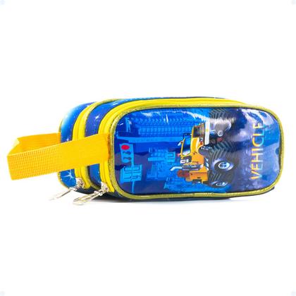 Imagem de Estojo Escolar Organizador Box Jumbo Duplo Com 2 Divisórias