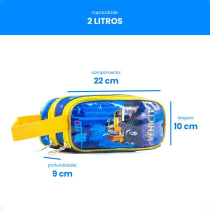 Imagem de Estojo Escolar Organizador Box Jumbo Duplo Com 2 Divisórias
