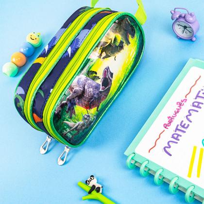 Imagem de Estojo Escolar Organizador Box Jumbo Duplo Com 2 Divisórias