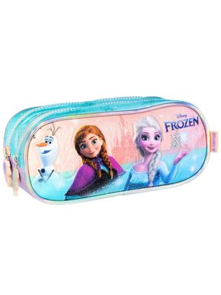 Imagem de Estojo Escolar Penal Duplo Princesa Frozen Elsa e Anna