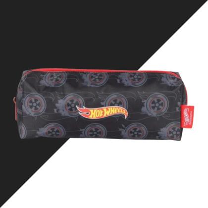 Imagem de Estojo Escolar Simples Hot Wheels Masculino Preto Luxcel