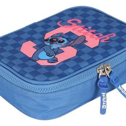 Imagem de Estojo Escolar Stitch Disney Infantil Grande Com Zíper Duplo -